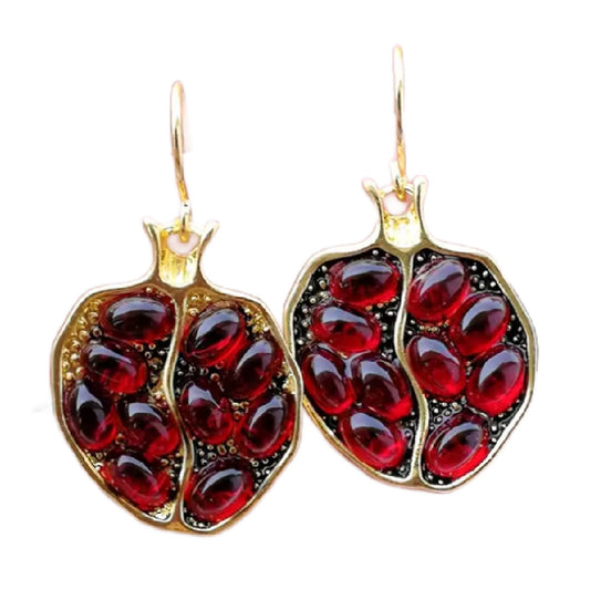 Seeded- the Ruby Red Seed Pomegranate Earrings