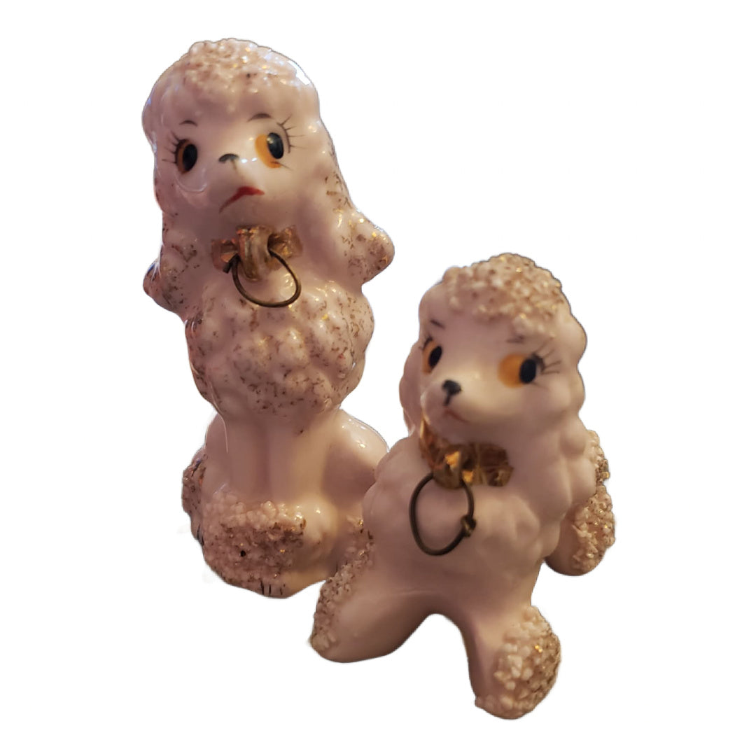 1960s Darling Pink Ceramic Poodles