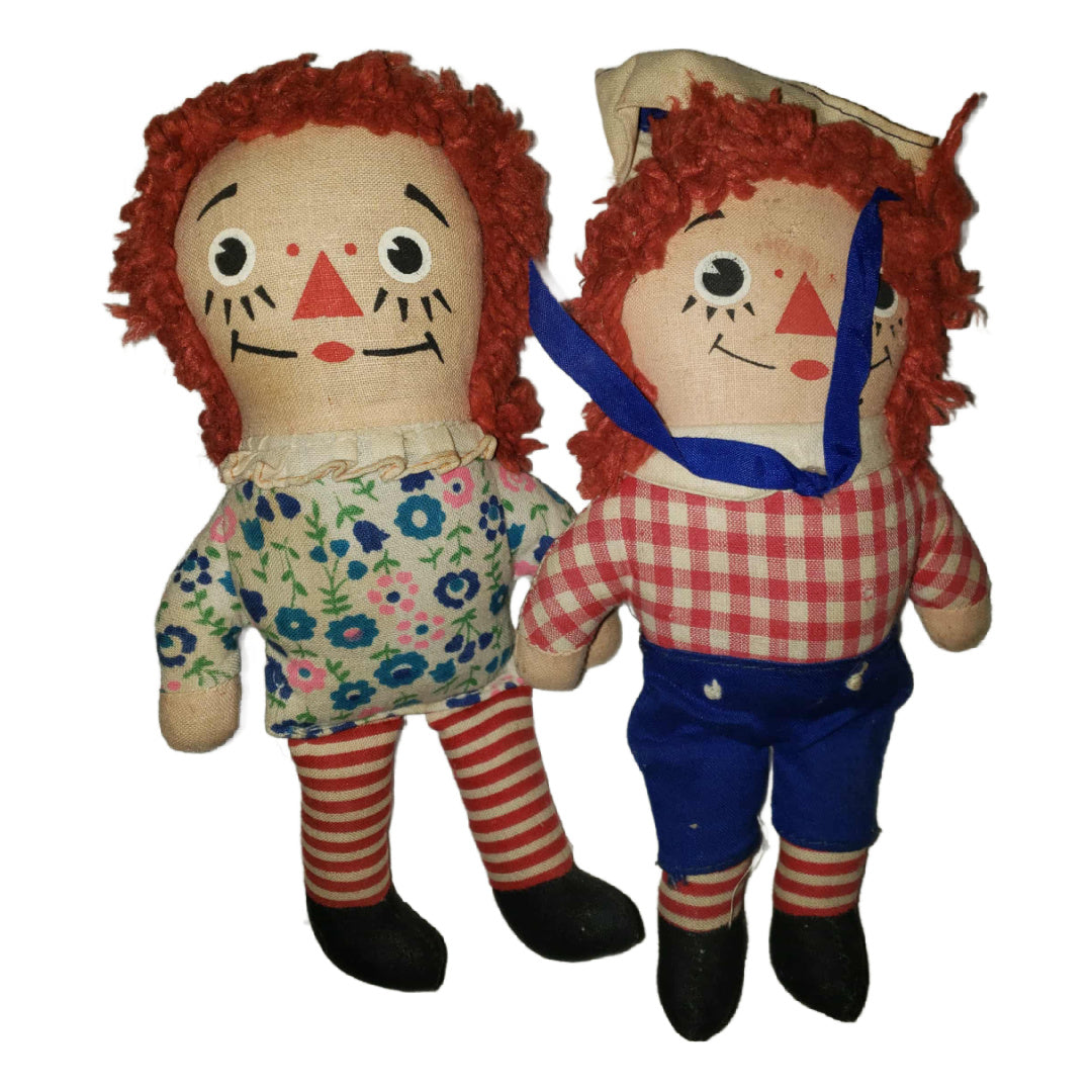 1960s Raggedy Ann and Andy Stuffed Doll Set