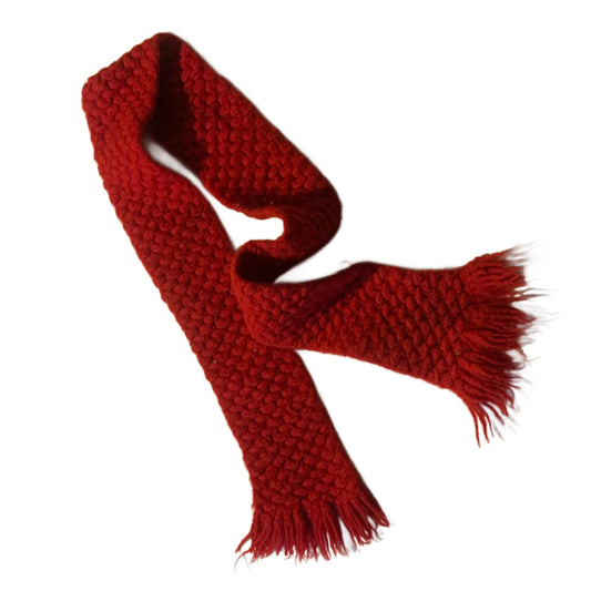 Bold Red Wool Scarf circa 1940s
