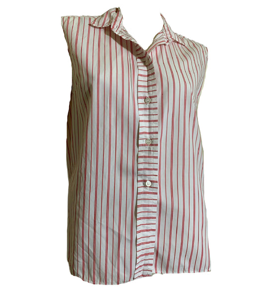 Red and White Striped Cotton Blouse circa 1960s