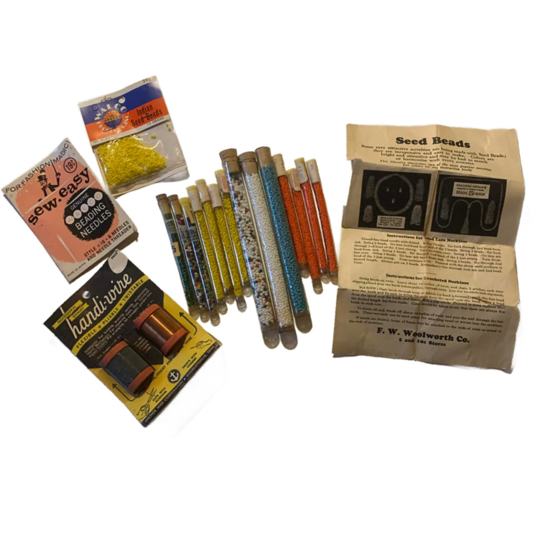 Seed Beads, Wire Thread, Needles and More 1960s