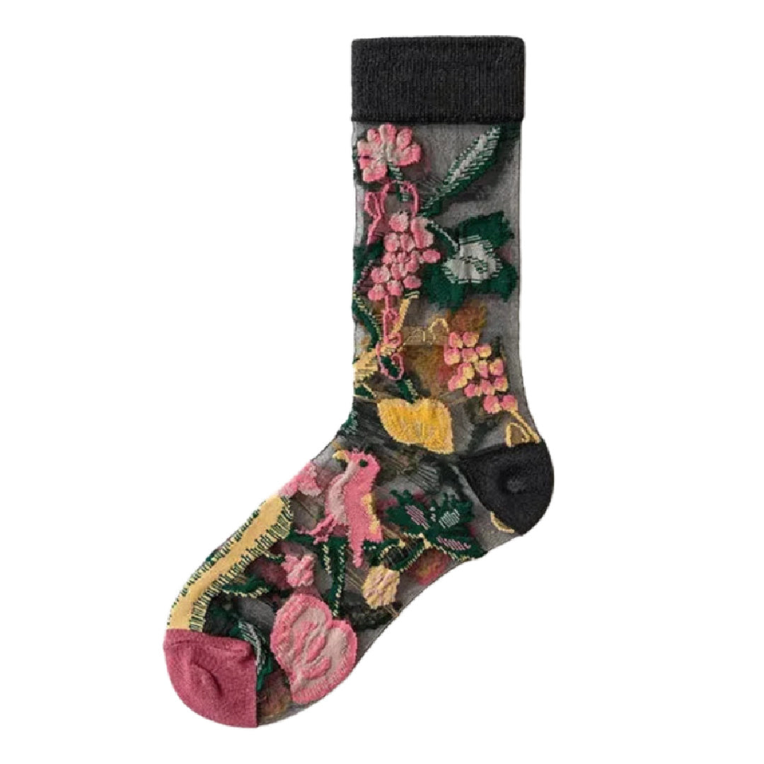 See It- the Sheer Floral Design Socks