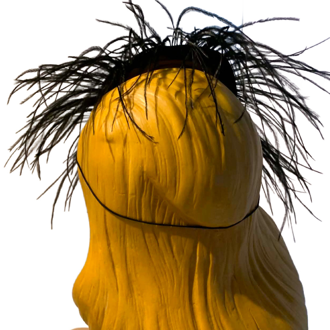 Peiping Station- the Antique Embroidered Asian Silk Textile and Feathers Fascinator Hat