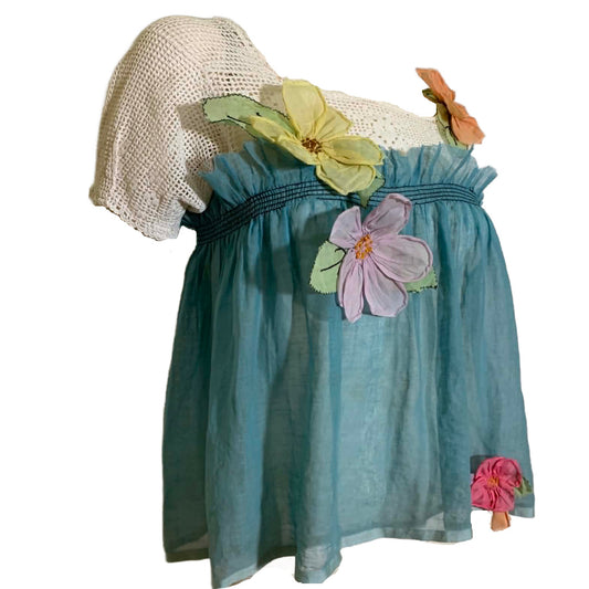 Babyface- the Reimagined Edwardian and 1920s Textile Mix Babydoll Top