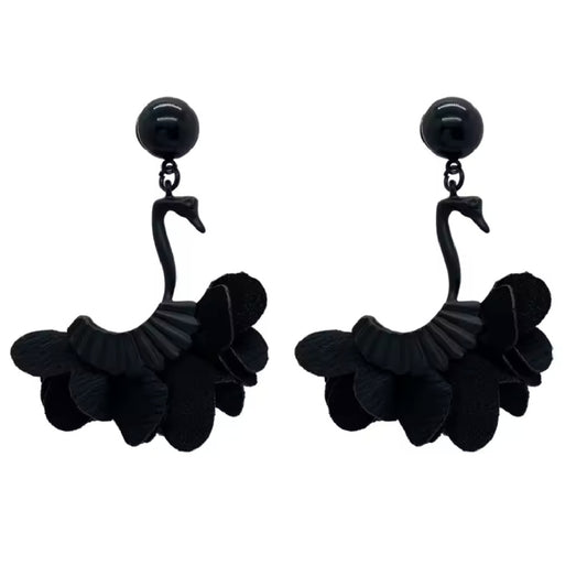 Nina- the Black Swan Dangle Earrings