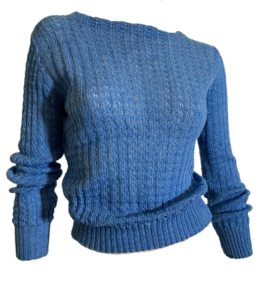 Sky Blue Long Sleeved Sweater circa 1970s