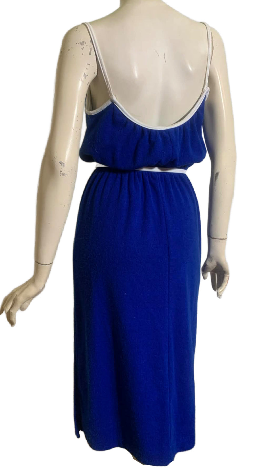 Royal Blue Terry Cloth Summer Swim Dress circa 1980s