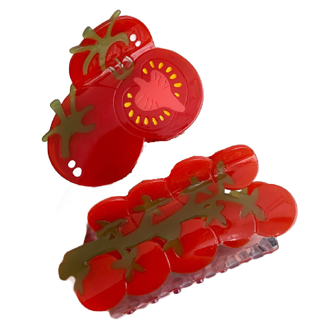 Tomahto- the Acrylic Tomato Hair Clips 2 Styles