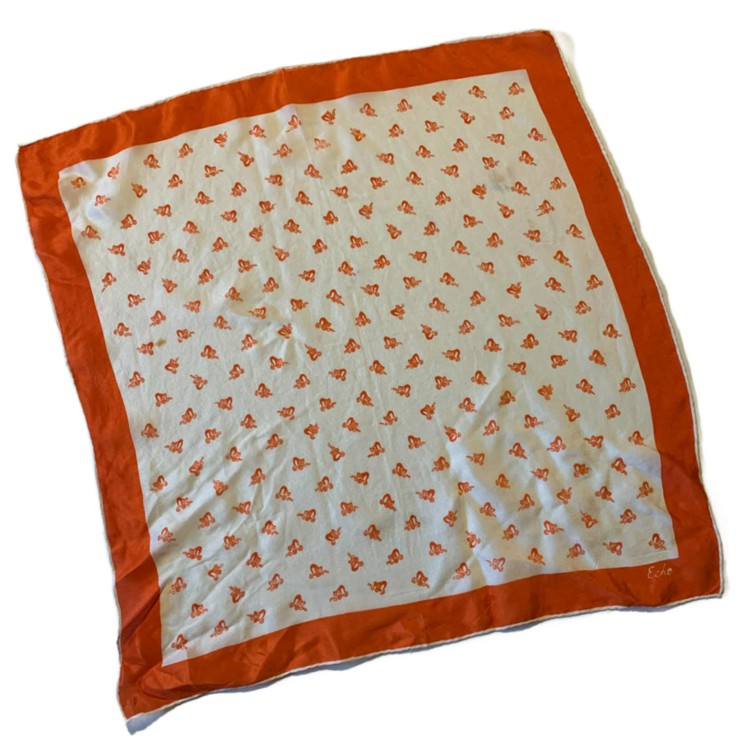 Covered Wagon Novelty Print Handkerchief circa 1960s