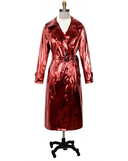 Mirror Mirror- the GLamMetallic Belted Trench Coat 5 Colors