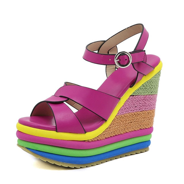 Salvatore- the Rainbow Wedge Heeled Shoes 2 Styles