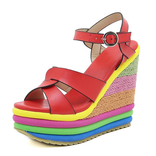Salvatore- the Rainbow Wedge Heeled Shoes 2 Styles