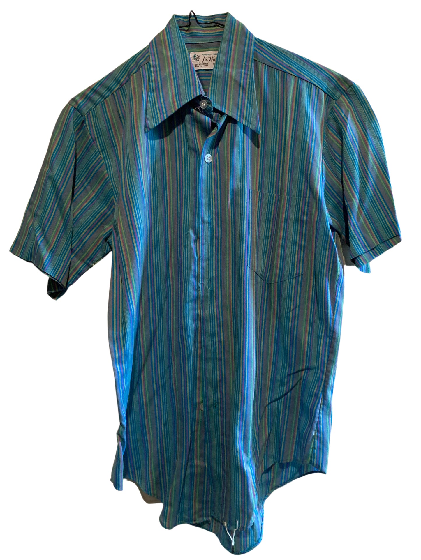 Multicolored Vertical Stripes Button Down Shirt circa 1960s
