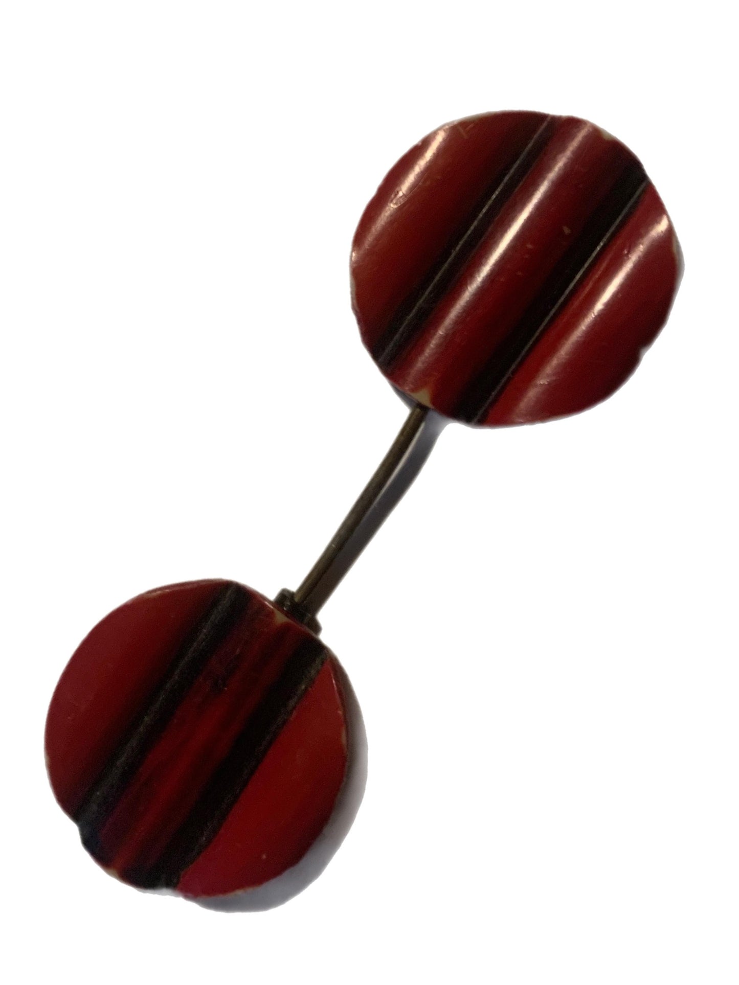 Red Deco Circles Hat or Stick Pin circa 1930s