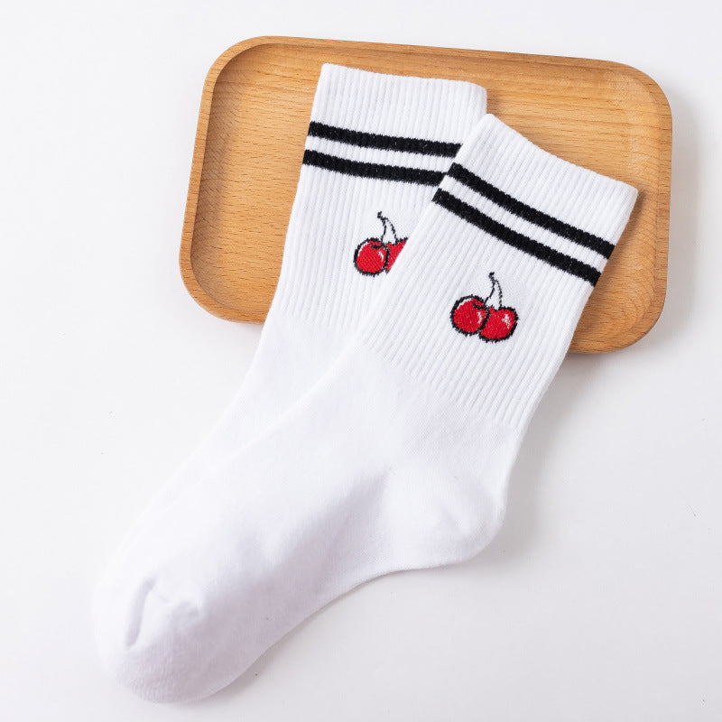 Summery Sweet Cherry Design Ankle Socks 4 Styles