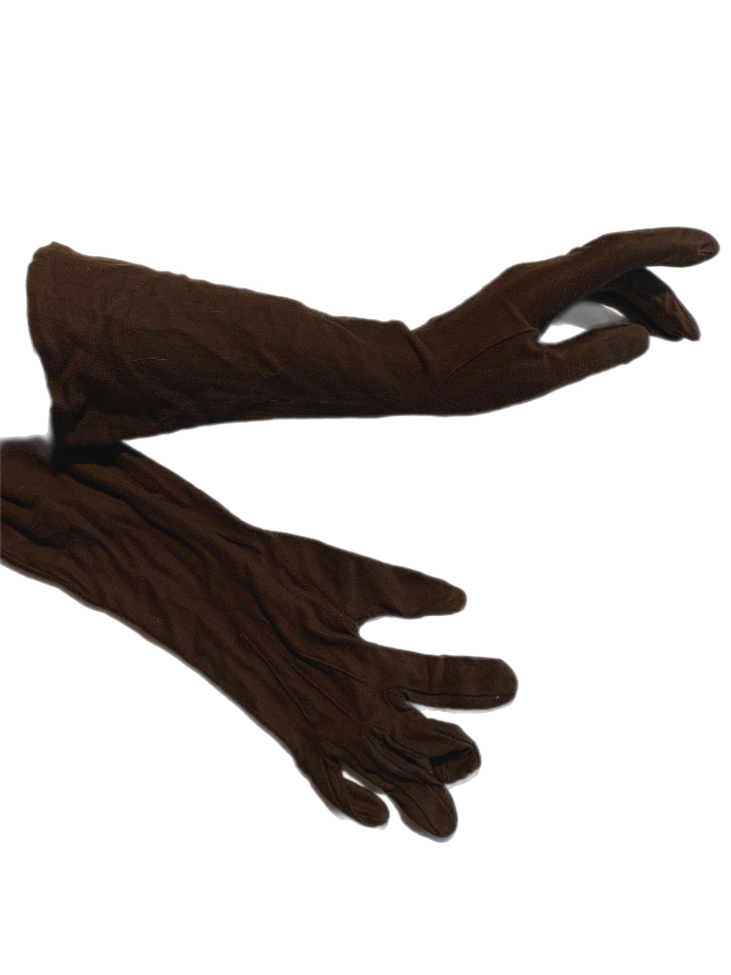 Cocoa Brown Mid Forearm Length Gloves circa 1960s