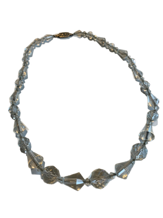 Multishaped Heavy Crystal Choker Necklace circa 1950s