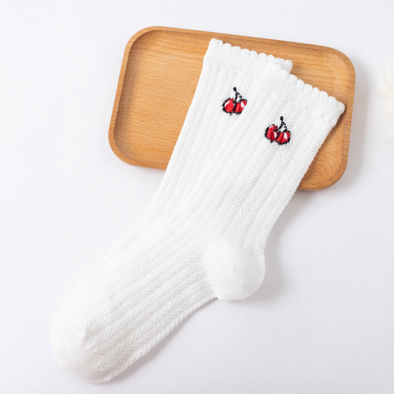 Summery Sweet Cherry Design Ankle Socks 4 Styles