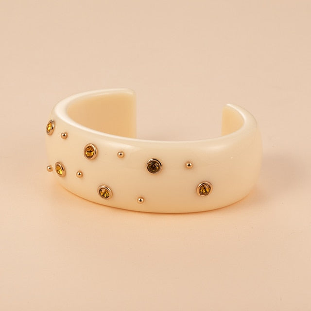 Lana- the 1950s Style Rhinestone Studded Bracelets & Rings 3 Colors