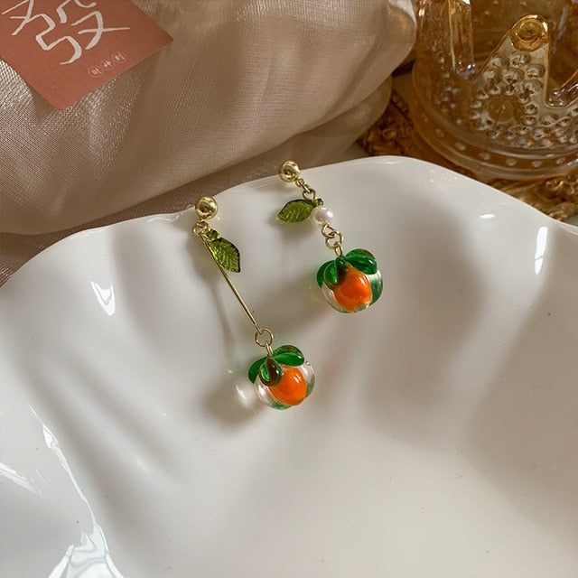 Scurvy- the OFMD Orange a Day Art Glass Earrings