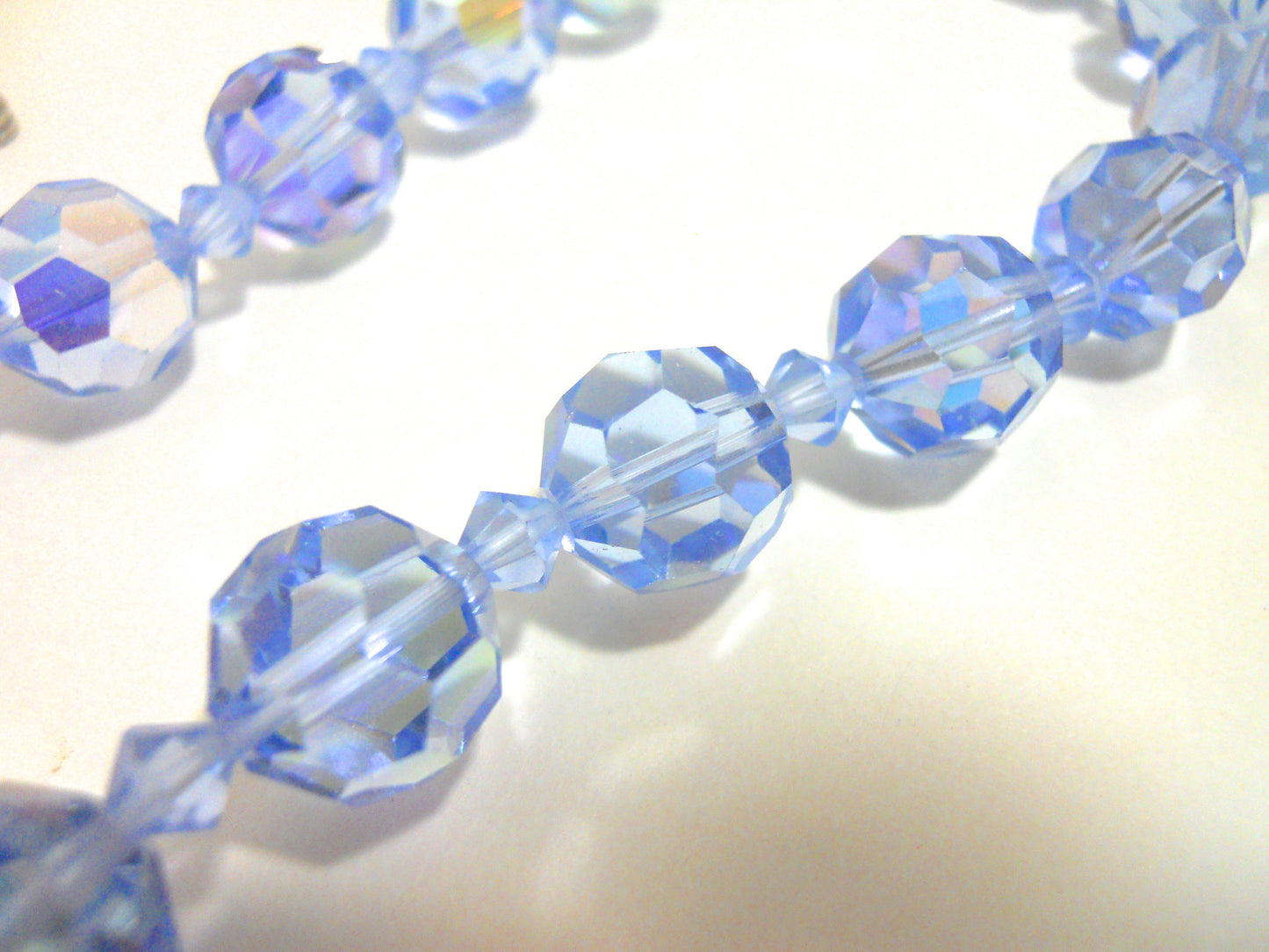 Aurora Borealis Pale Blue Crystal 1950s Necklace