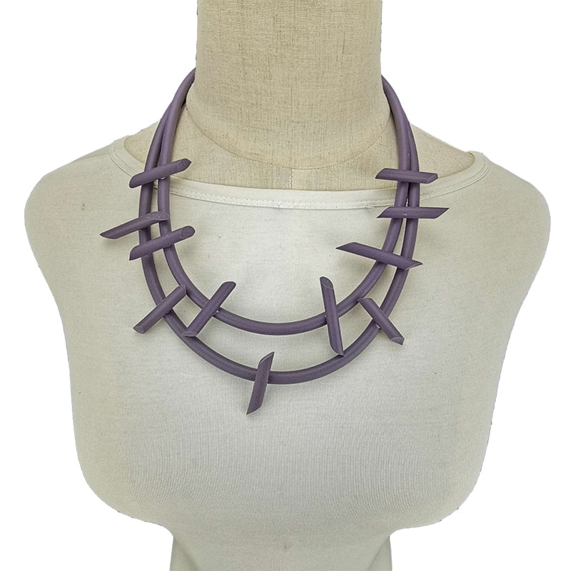 Barbed- the Rubber Barbed Wire Jewelry Collection Necklace Bracelet Earrings 5 Colors Ways