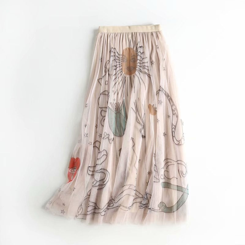 Art- the Surrealist Art Print Tulle Skirt