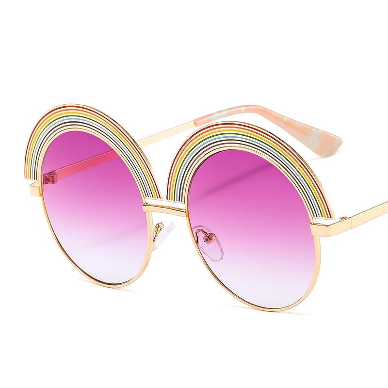 Bowed- the Rainbow Topped 1970s Style Sunglasses