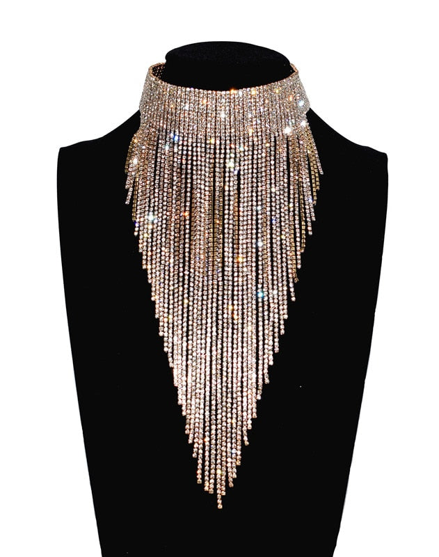 Josephine- the Burlesque Glam Rhinestone Chain Collar Necklace 8 Styles