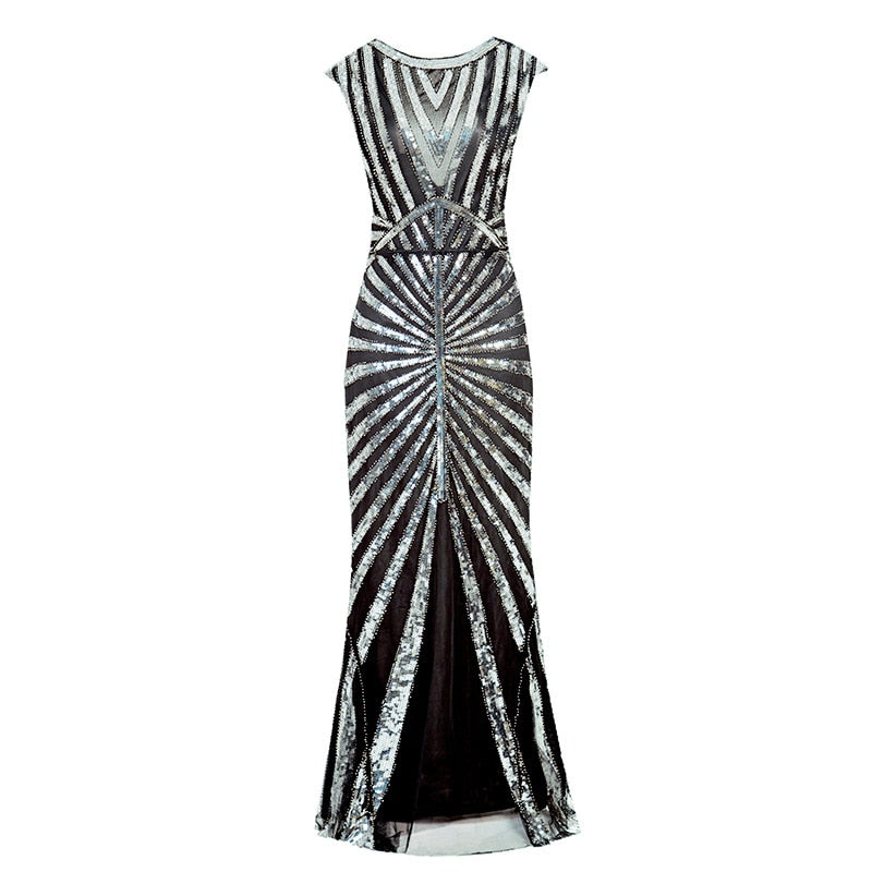 Gatsby- the Full Length Sequined and Beaded 1920s Style Dress