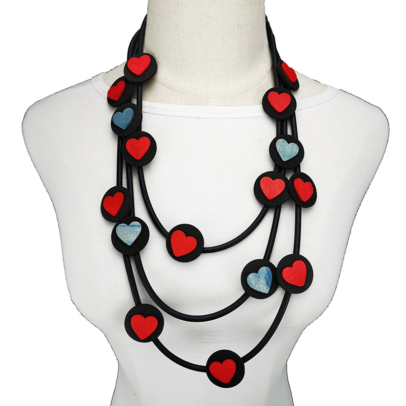 Lover- the Rubber and Foam Heart Necklace 3 Color Ways