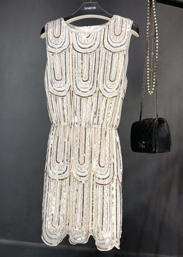 Fishscale- the Scalloped Beaded 1920s Inspired Cocktail Dress 2 Colors