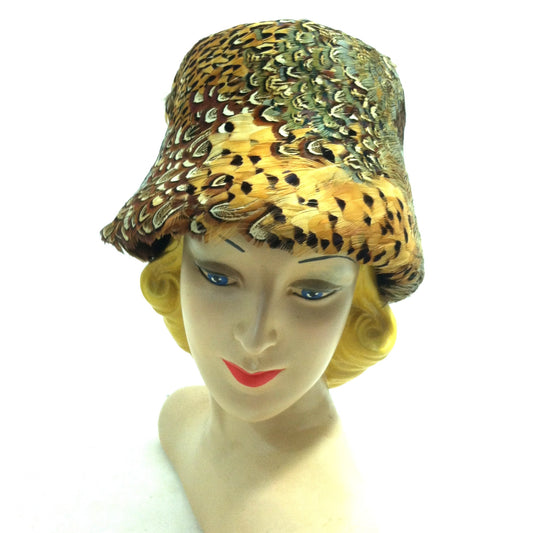 Brilliant Pheasant Feather Bucket Hat circa 1960s