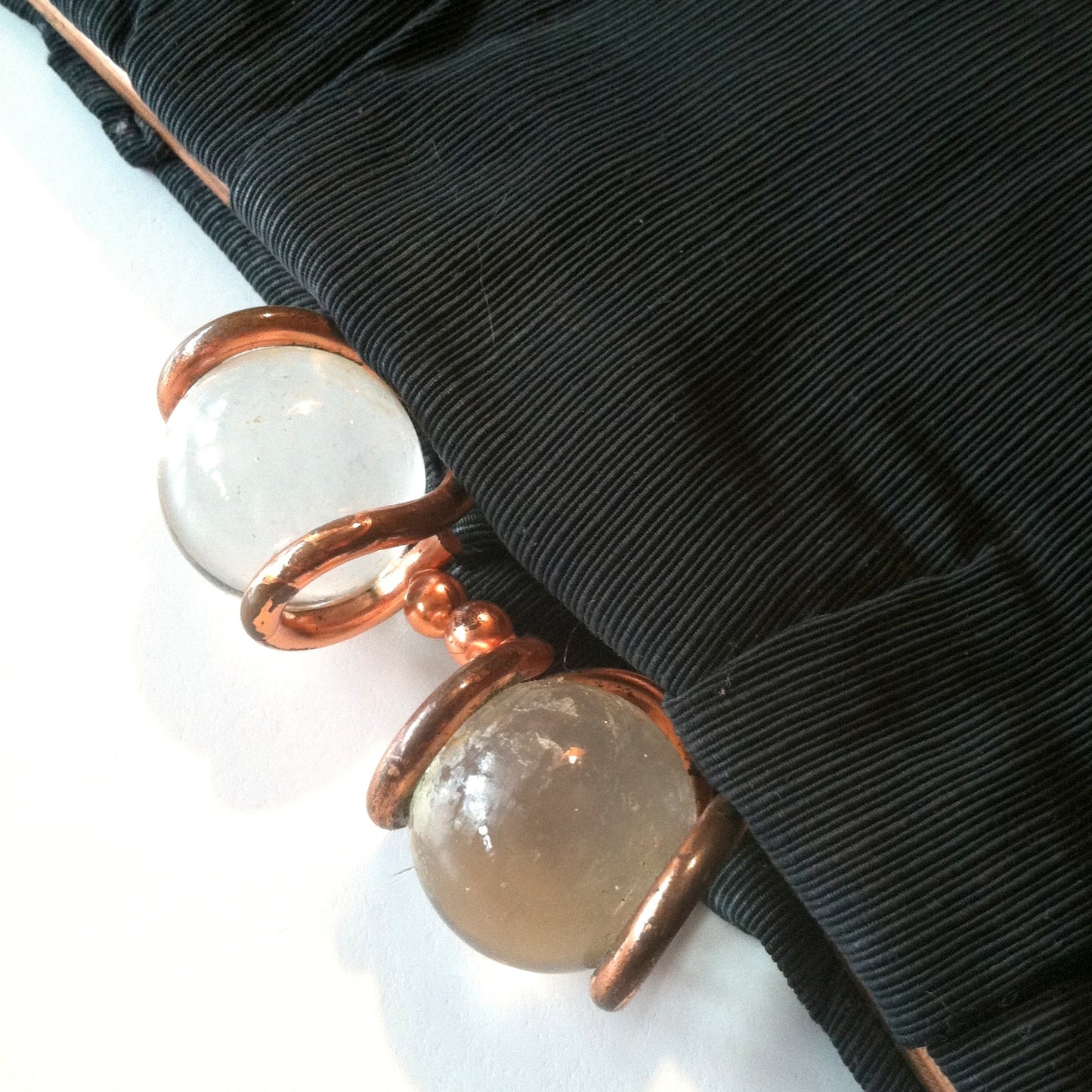 Copper and Lucite Framed Clutch Style Handbag circa 1940s