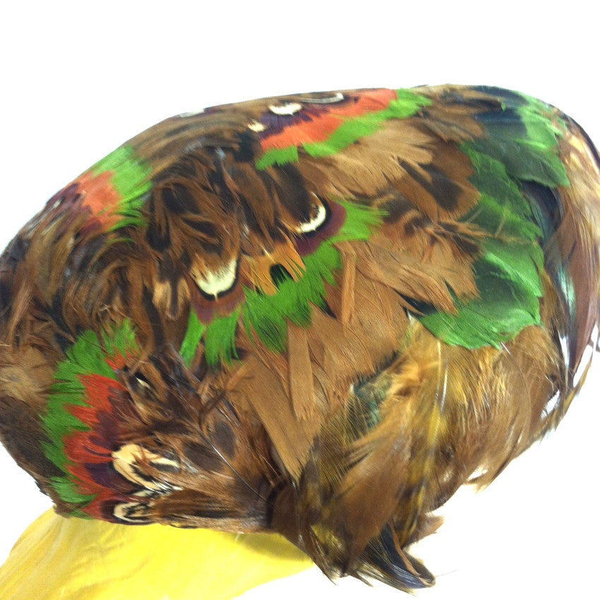 Jewel Tone Pheasant Feather Wired Hat circa 1950s