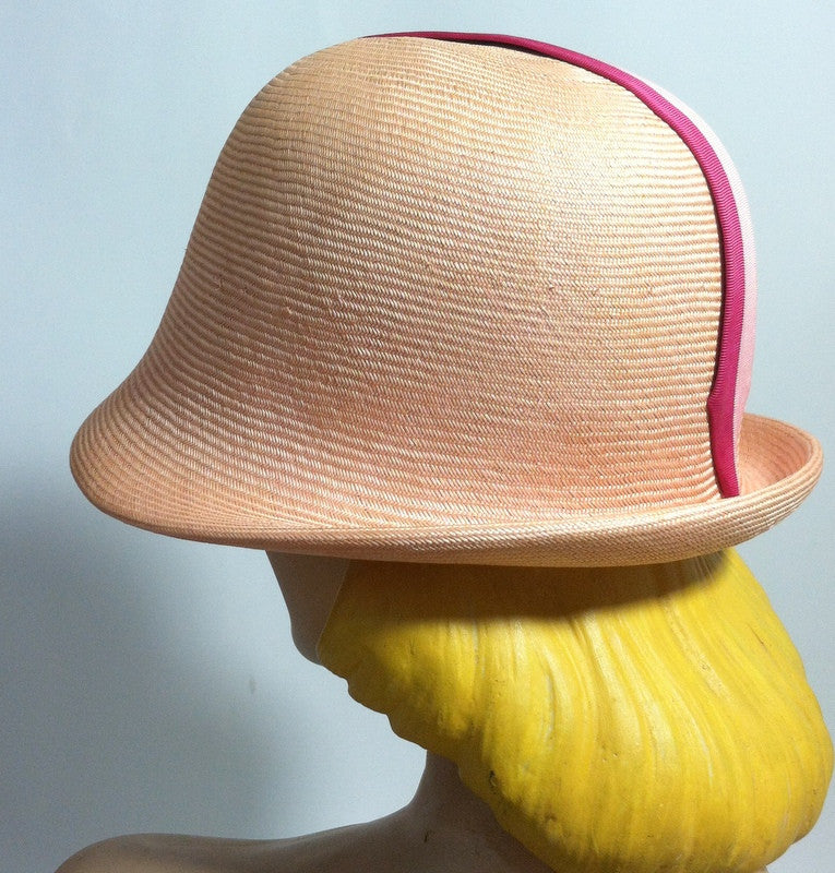 Two Tone Pink Mod Cloche Hat circa 1960s