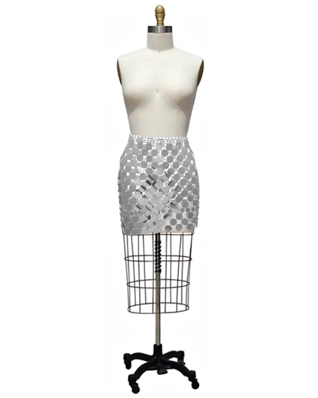 Pierre- the 60s Space Age Mod Style Acrylic Chain Link Mini Skirt 10 Colors