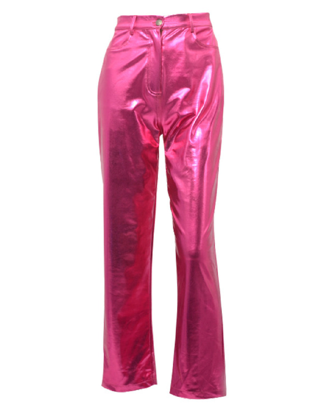 classic metallic faux leather pants fashion