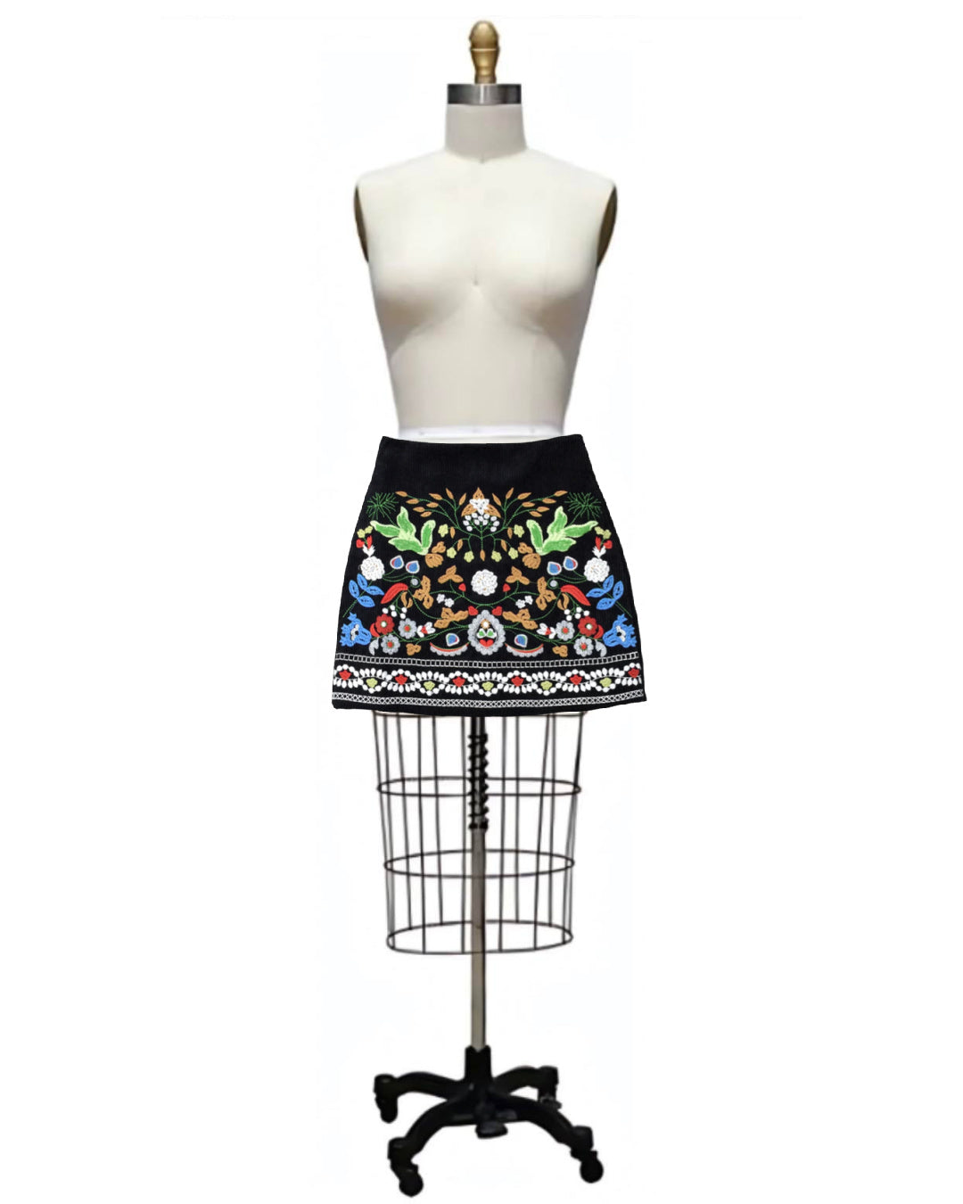 Gdansk- the Folkloric Embroidered Mini Skirt L-4XL