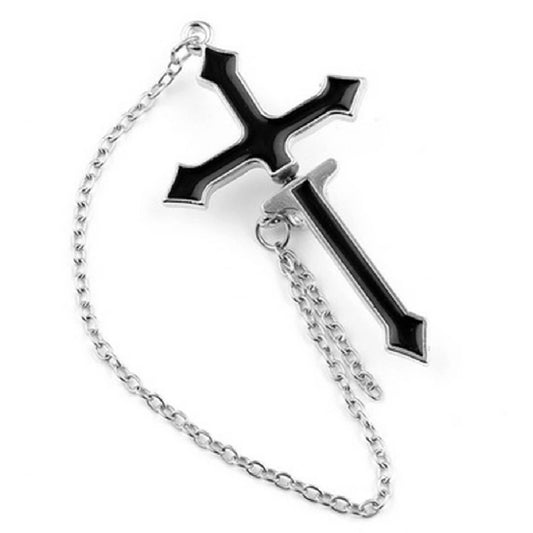 Slayed- the Cross Sword Lobe Piercing Earring with Chain
