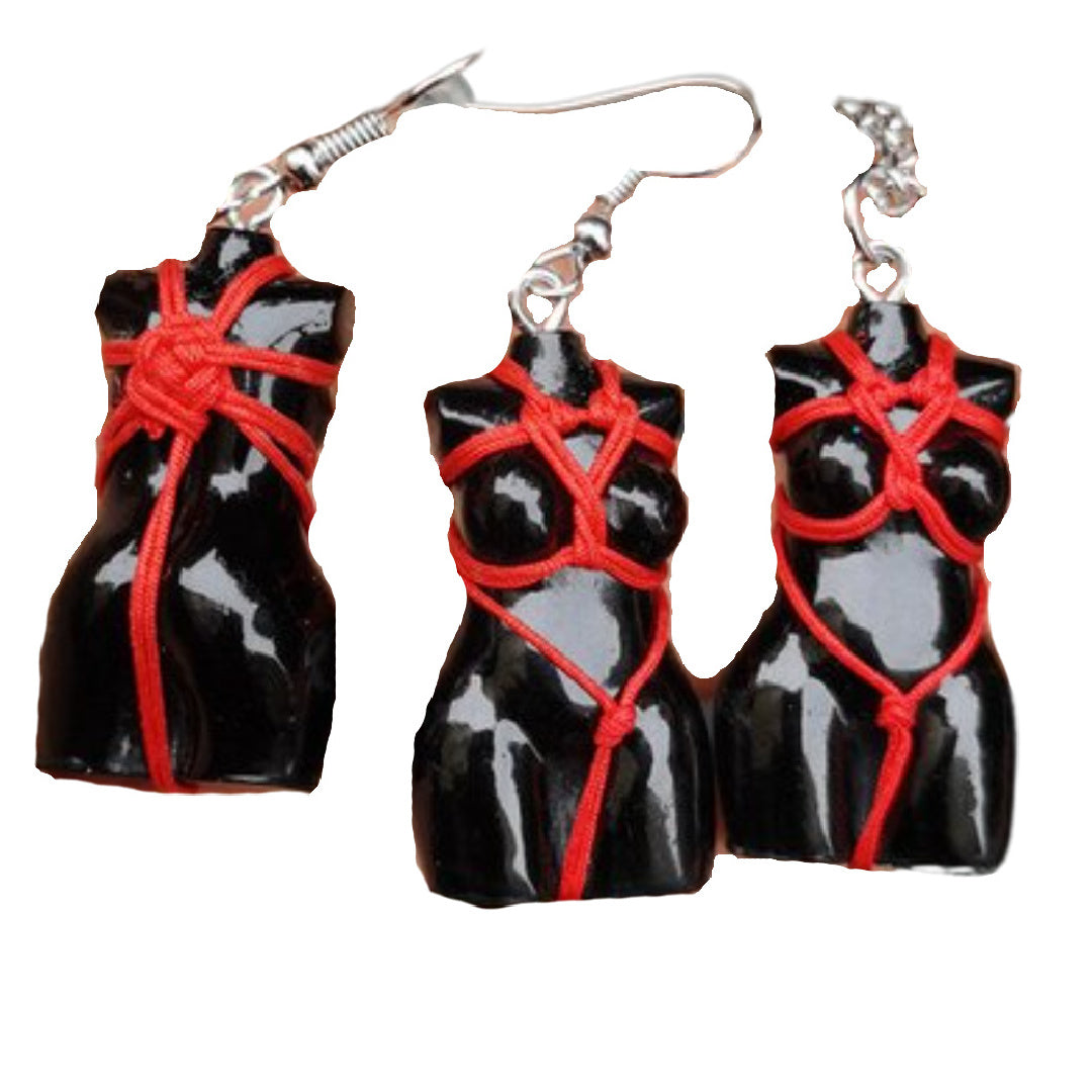 Bound- the Rope Tied Goddess Earrings and Necklace 8 Colors