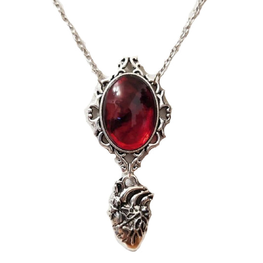 Pumped- the Blood Red Glass Pendant Necklace with Anatomical Heart