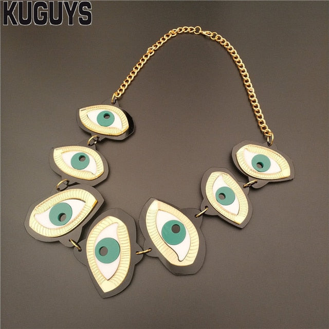Salvador- the Surrealist Green Eyes Necklace and Earrings
