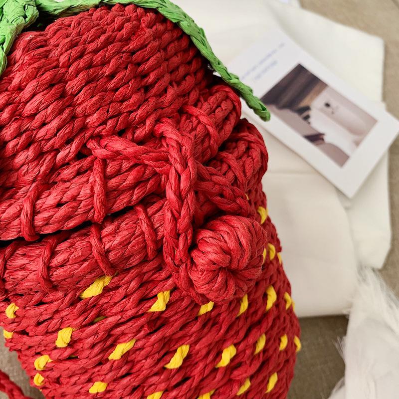 Fraise- the Braided Red Jute Berry Bag