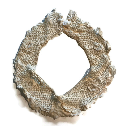 Soft White Narrow Crocheted Collar circa 1910s