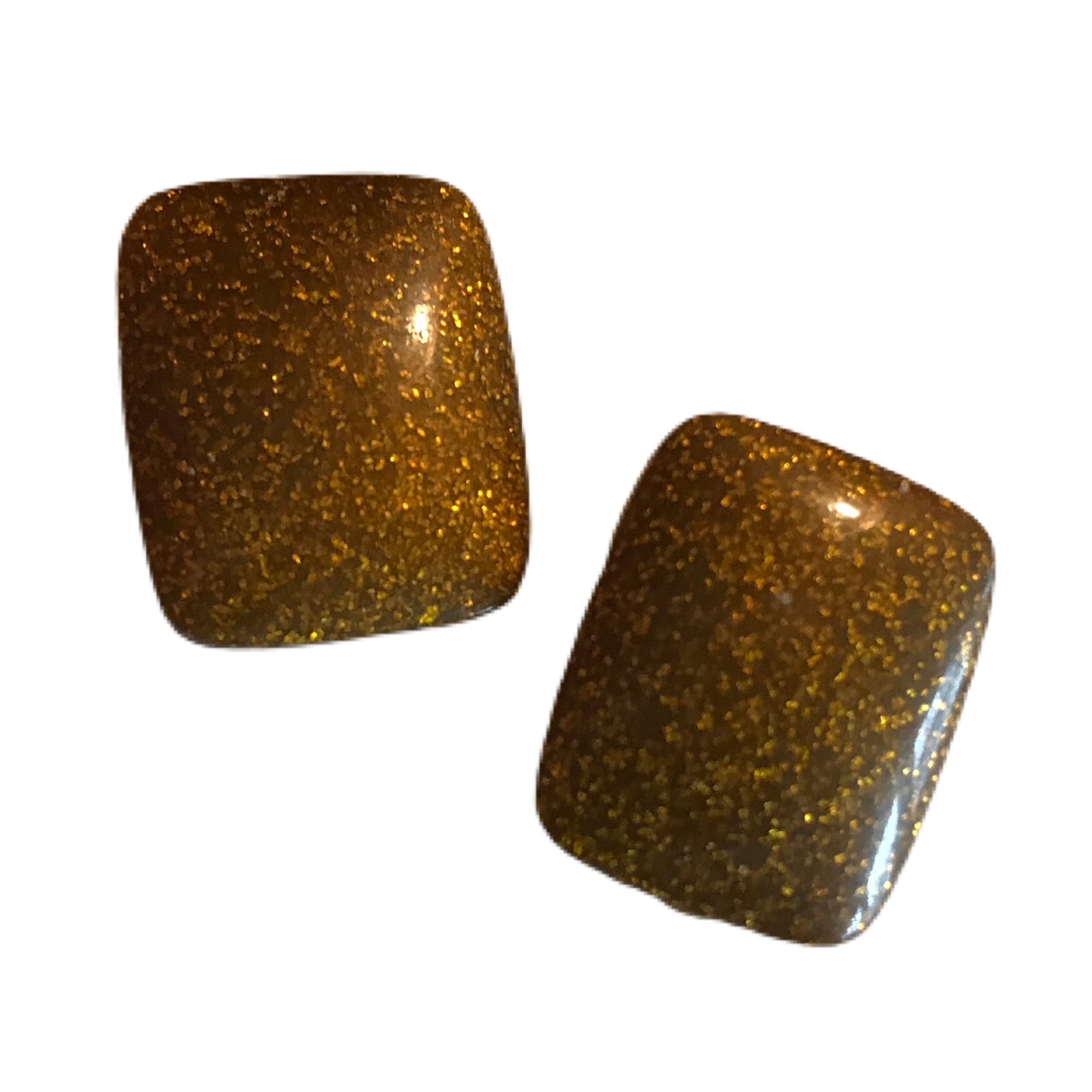 Metallic Confetti Flecked Lucite Clip Earrings circa 1960s