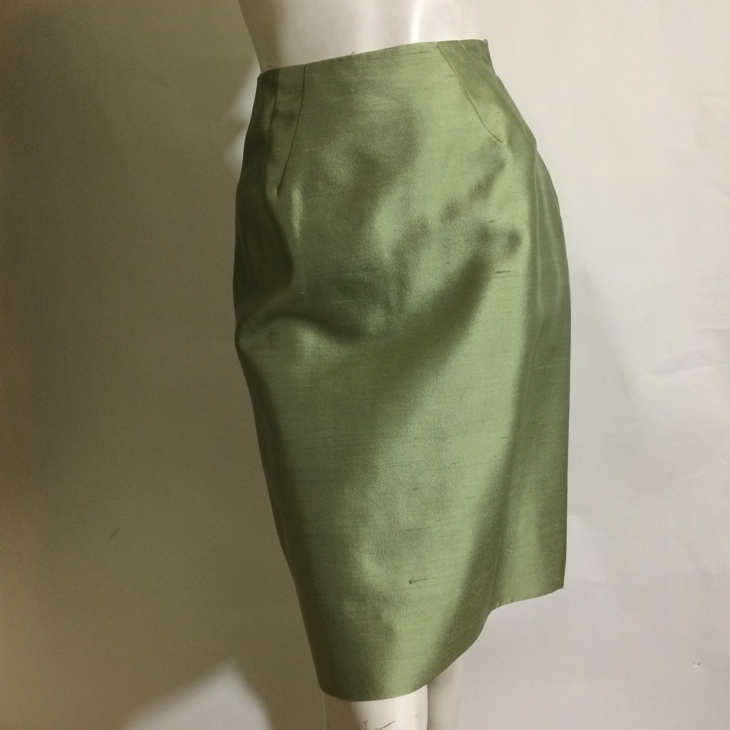 Celadon Green Silk Jackie Style Suit circa 1960s