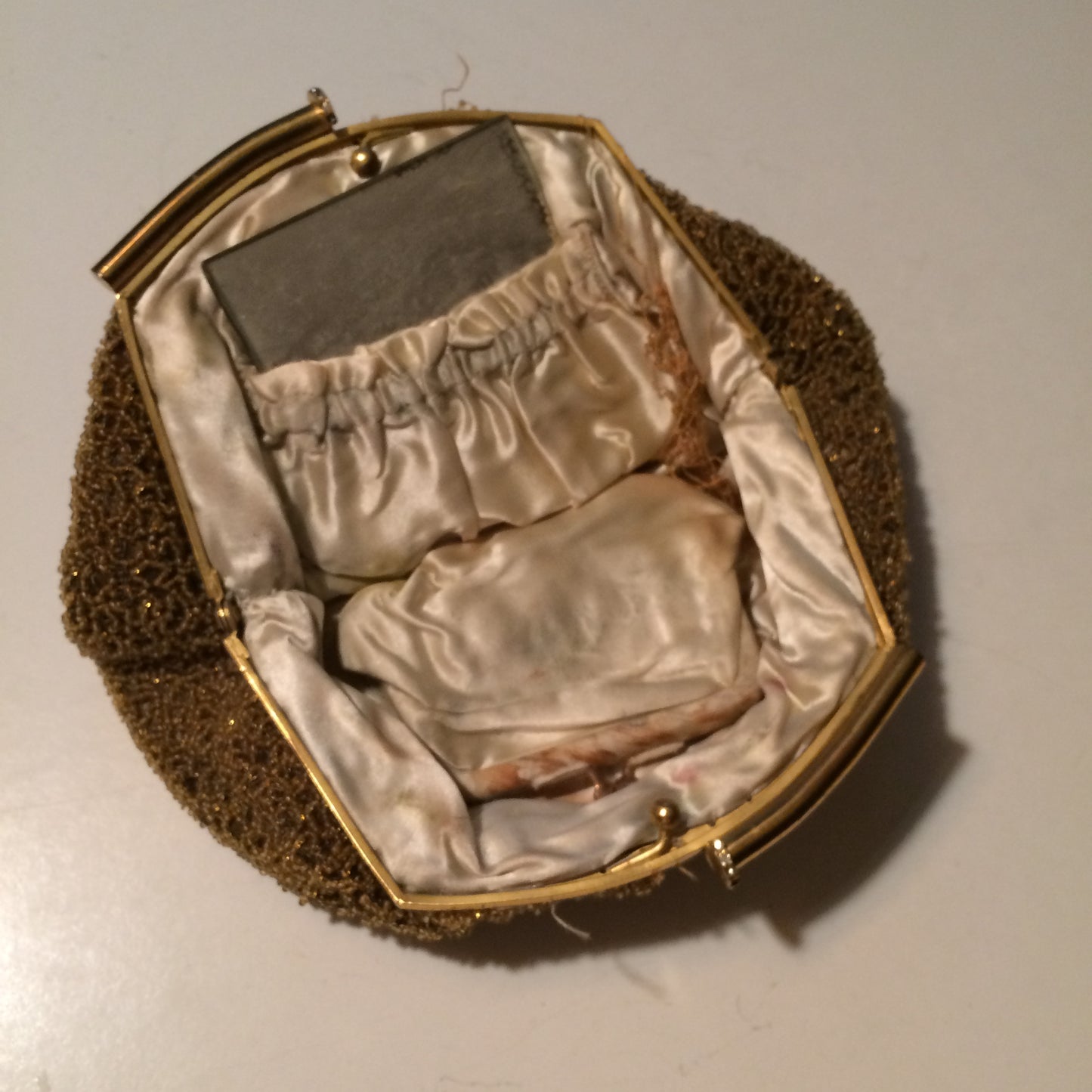 Luxe Amber Glass Beaded Evening Bag as is circa 1930s