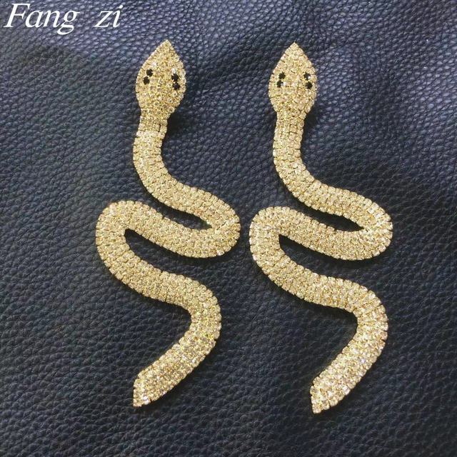 Slither- the Rhinestone Covered Statement Sized Snake Earrings